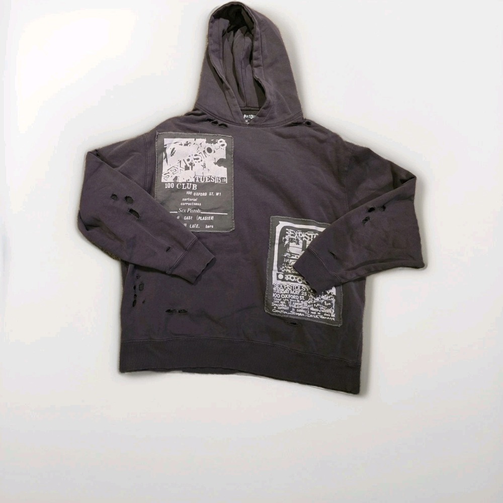 Sex Pistols Distressed Graphic Hoodie Mens Small Band